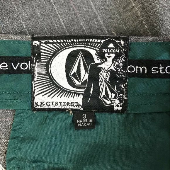 Volcom Dress Career Pants Gray Pinstripe Stretch 3 - Picture 7 of 9